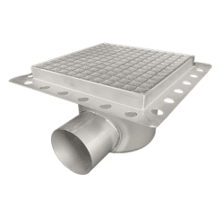 Rostfri golvbrunn 273x273 utlopp 110 mm R50 5000kg
