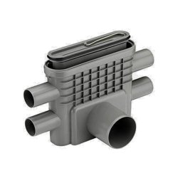 Unidrain 1413 Utloppshus Ø75/4x40 sida med vattenlås