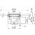 Måttskiss Höjdjusterbar kvadratisk bostadsgolvbrunn 145x145mm BLÜCHER