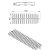 Måttskiss rännagaller BLÜCHER HygienicPro, rundad ände 145x573 mm