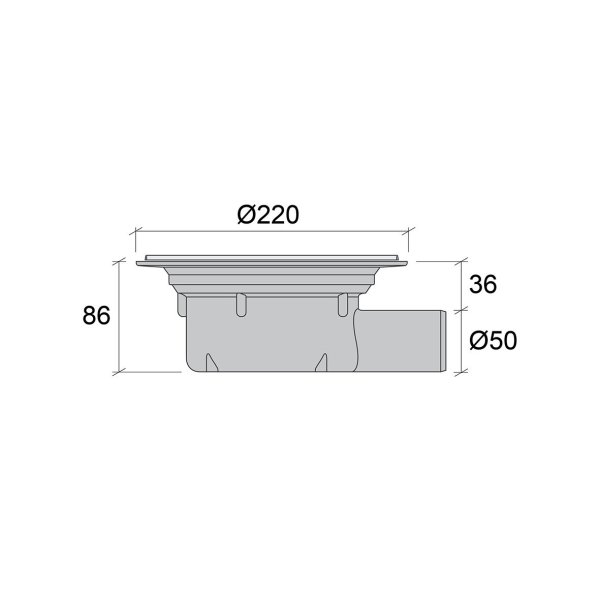 Golvbrunn 86an Ø50 Klinkerram