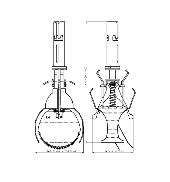 Ritning TX11 LOCK 160mm t. rengörings-/spolningsbrunn m. 160mm opf. rör