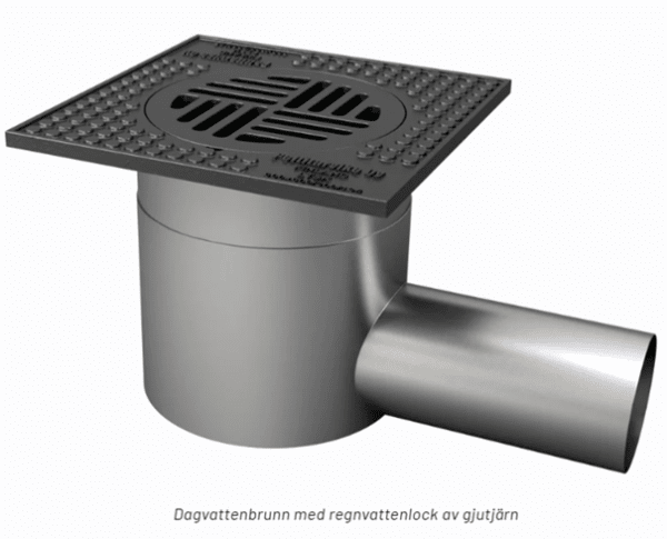 Dagvattenbrunn UTAN dränering för vägbanor och innergårdar GBY för 300x300 25ton med sandfång