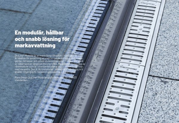 DryLine Modular markavvattning i rostfritt stål
