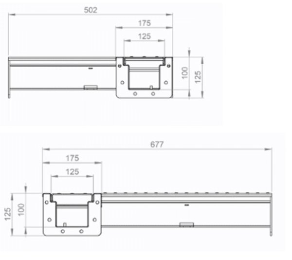 Måttskiss DRYLINE Modul 90° och T