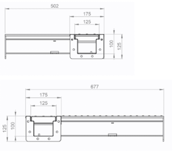Måttskiss DRYLINE Modul 90° och T