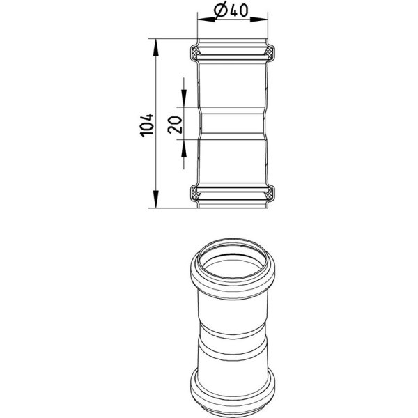 Måttskiss Dubbelmuff BLÜCHER