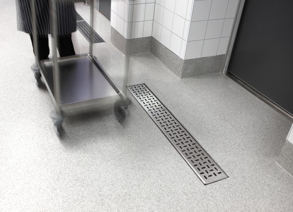 Smal golvränna L x 150 utlopp 75mm Furo115