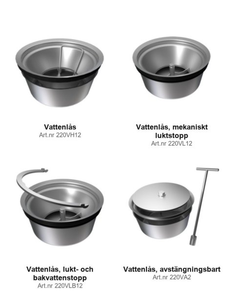 Vattenlås Kanalränna med galler, bredd 100 mm, FURO161