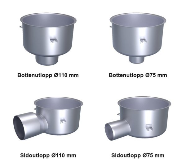 Utloppsalternativ Kanalränna med slitsöppning, bredd 50 mm, FURO163