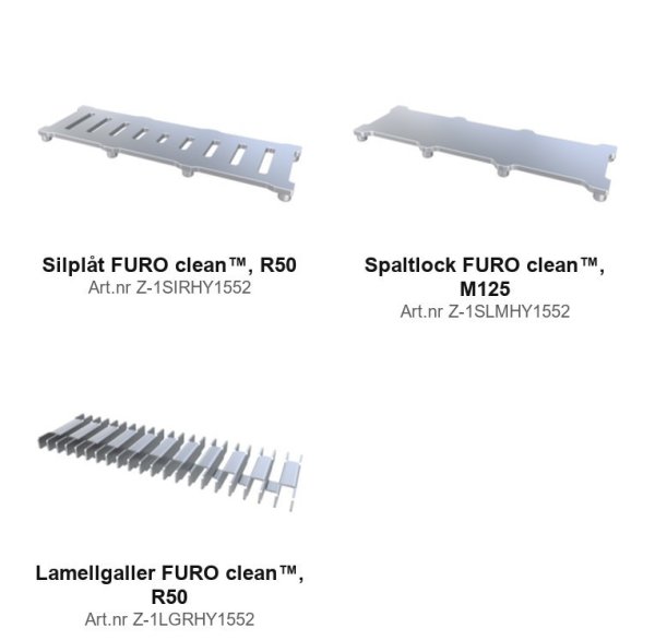 Galler och sil FURO clean™ hygienränna FURO177 Modul