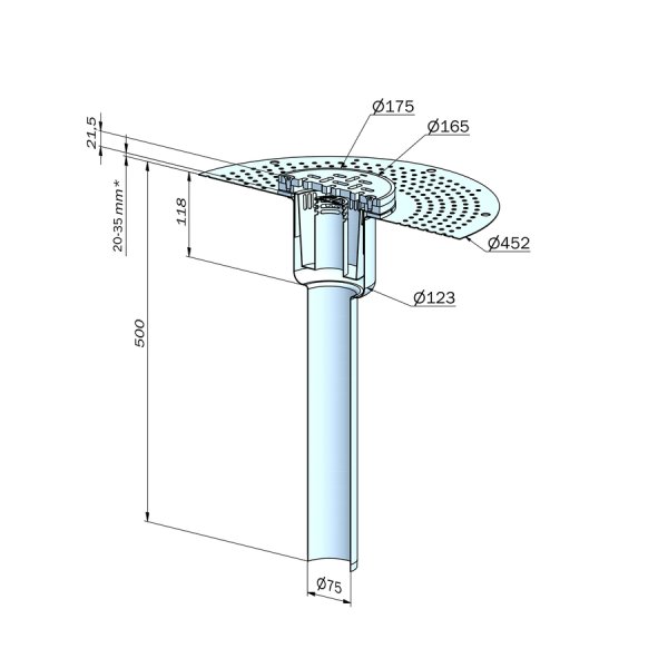 Måttskiss Gjutasfaltbrunn FURO 184