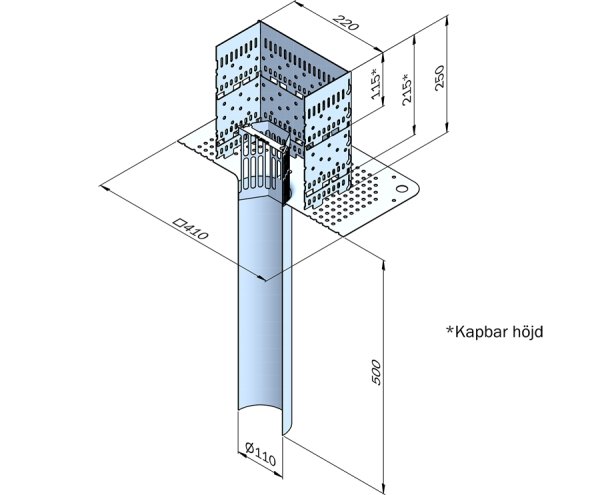 Måttskiss Biotoptakbrunn FURO 188