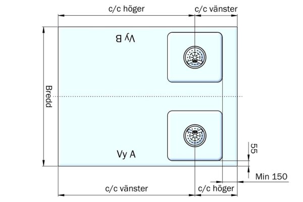 Måttskisser – Dubbelbänk FURO 904-60