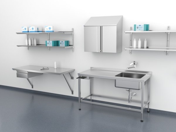 Manuell höjdjusterbar hygienbänk FURO 918-M – måttskiss 1