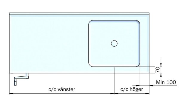 Måttskisser – Manuell höjdjusterbar hygienbänk FURO 918-M