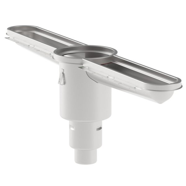 Hygienränna BLÜCHER HygienicPro 150 mm med mittutlopp, hög modell med bottenutlopp