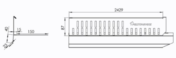 Måttskiss TOPGREEN takkantprofil