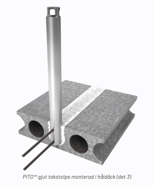 Pito takstolpe för ingjutning i betonghåldäck