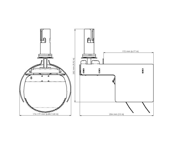 Måttskiss – Råttstopp TX11 200 PVC, Reline
