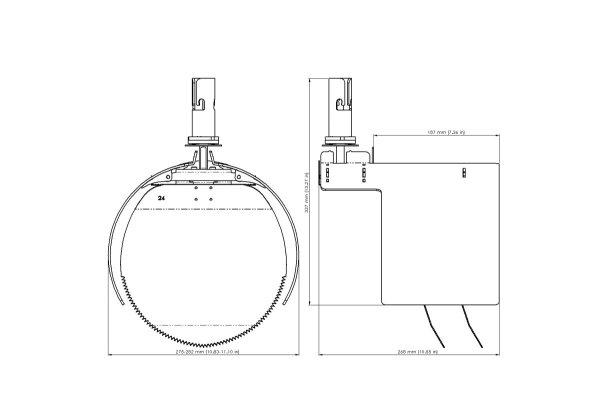 Måttskiss – Råttstopp TX11 300 betong / 315 PVC, Reline
