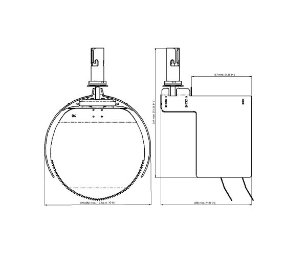 Måttskiss – Råttstopp TX11 315 PVC Ultra – korrugerat plaströr