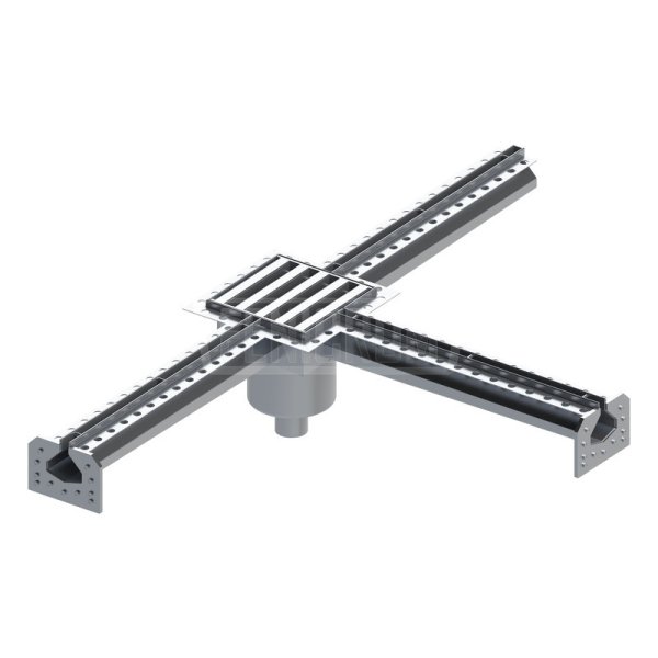 Spaltränna ITMP-3AG-3YG i T-form med brunn i mitten