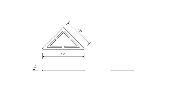 Måttskiss Unidrain 2601 ClassicLine galler hörn, Anniversario