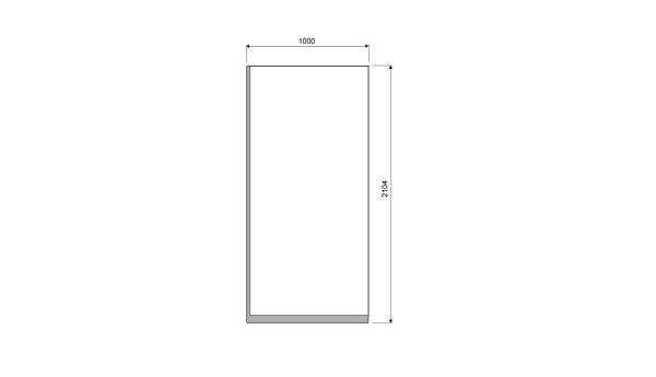 Måttskiss Unidrain GlassLine duschvägg 5100 transparent
