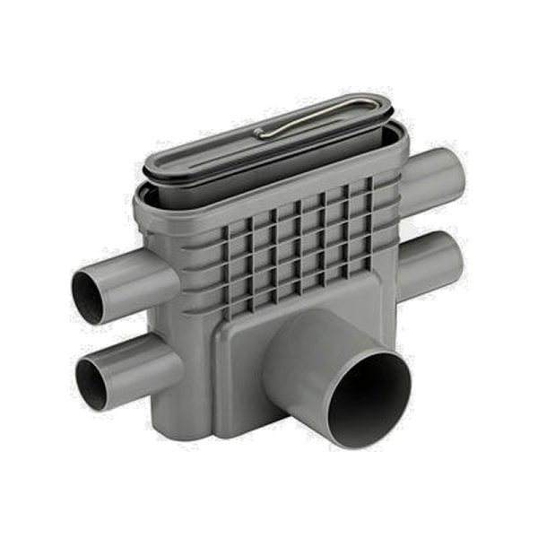 Unidrain 1413 Utloppshus Ø75/4x40 sida med vattenlås